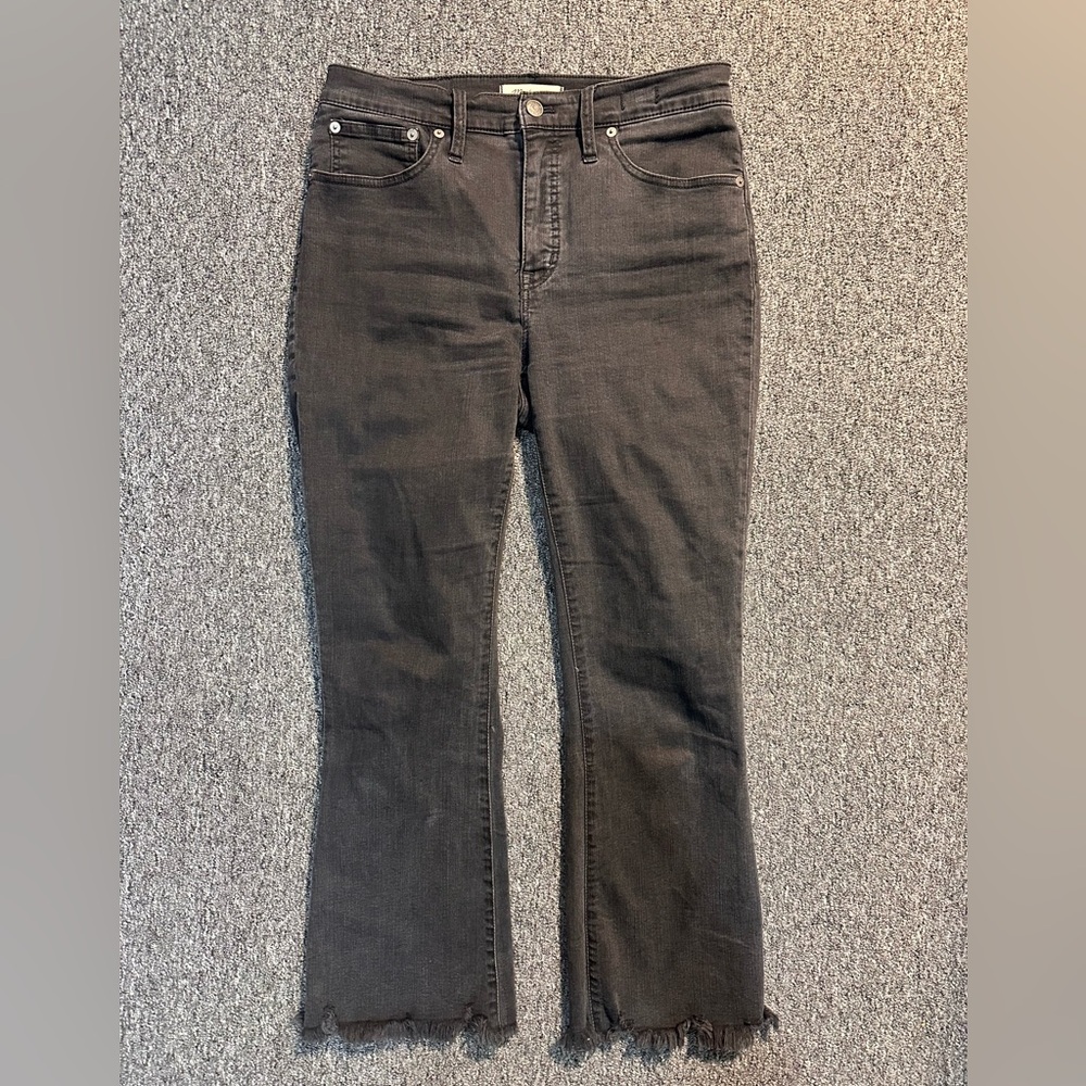 Madewell Cali Demi-Boot Jeans Berkeley Black Chewed Hem Edition size 28